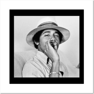 Young Obama Tshirt | College smoking Barack Obama Posters and Art